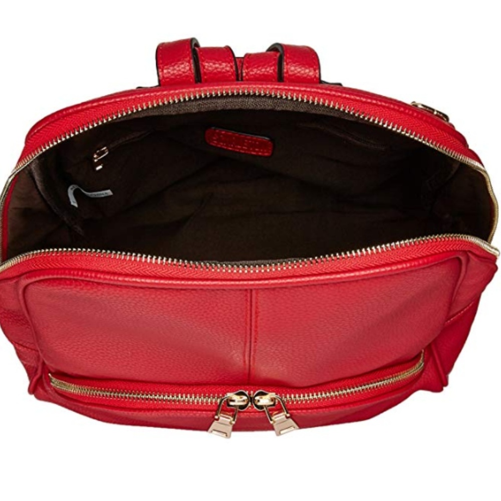 Red Leather Mini Backpack - Picture 3 of 4